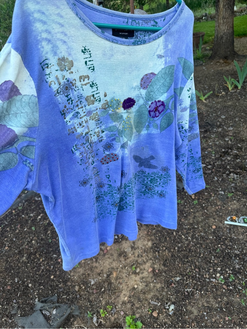 Spenser Jeremy Lavender Floral Scoop-Neck Long Sleeve Top - Picture 7 of 12